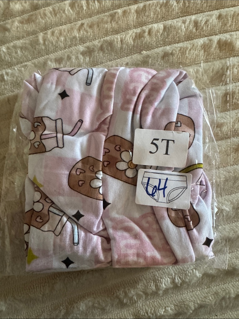 NIB Girls iced coffee bamboo panties 5T